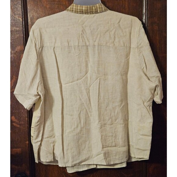 Vintage PS Career Elements Patchwork Blouse Short Sleeves Plus Size 26 - Picture 2 of 4